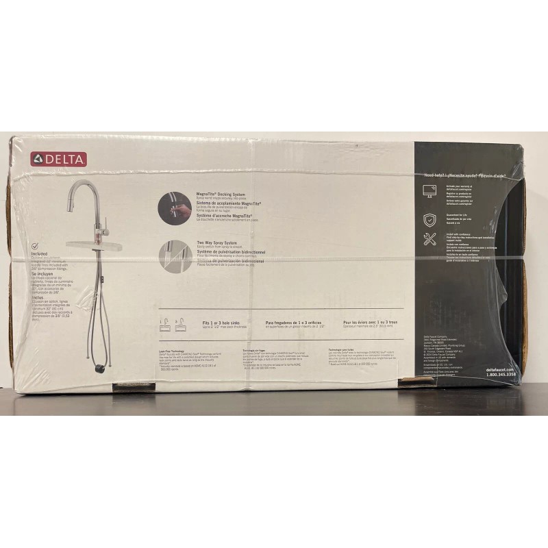 DELTA Eldridge 1-Handle Pull Down Sprayer Faucet w/ ShieldSpray in