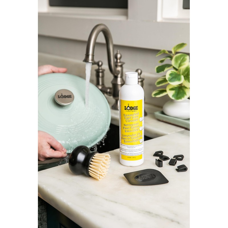 Lodge Enameled Cast Iron & Ceramic Stoneware Care Kit, White,