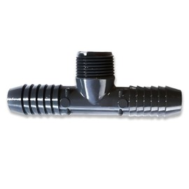 PVC Barbed Tee Fitting - 3/4 PVC Tee Barb Fitting - 3/4 Inch Barbed Insert Tee x 3/4 MNPT - Hose Barb Fittings for Tubing Hose Water Line - SCH 40 Barbed Hose Tee Fitting – Barbed Tee PVC Fitting