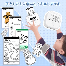 Memoking T02 Mini Printer, Thermal Printer, Mobile Printer, Notebook Printer, Smartphone Printer, Memo Printer, For Study, 203 dpi, Monochrome, Thermo-Sensitive Photo Printer, Chargable, Gift, Gift, Postcard, Photo, Notebook, List, Calendar, 2.1 inches (