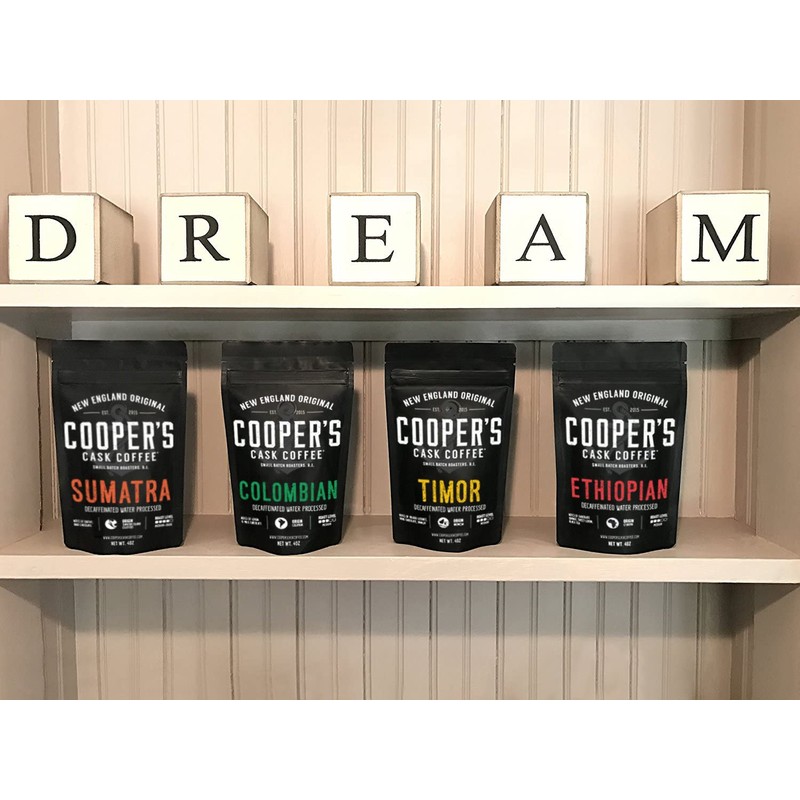 Gourmet Decaffeinated Coffee Sampler Gift Box Set | Whole Bean