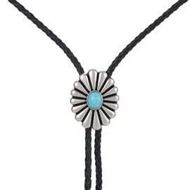 Bolo Tie for Man and Woman, Handmade Round Shape Western Cowboy Bola Tie Costume Accessories for Men Woman(Style 1)