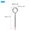 PATIKIL M5x65mm 4pcs 304 Stainless Steel Eye Screw Hook Self