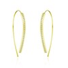 Philip Jones Gold Plated Thread Earrings Created with Zircondia® Crystals