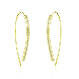 Philip Jones Gold Plated Thread Earrings Created with Zircondia® Crystals