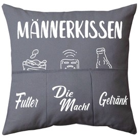 Men's Cushion with 3 Pockets, 45 x 45 cm Christmas Gifts Decorative Cushion Cover for Dad, Men's Cushion Decorative Cushion Cover Gift for Father, Best Dad Gifts for Christmas, Birthday, Father's Day,