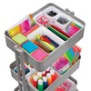 artPOP! 3-Tier Metal Utility Rolling Cart, Grey, 32 x 17