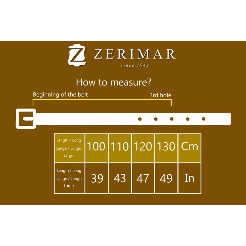 Zerimar Men's Belt, Suit Belt, Natural Leather Belt, 39 mm