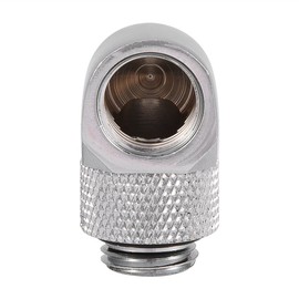 Richer-R Water Cooling Fitting, 90 Degrees PC Water Cooling Two-Touch Fitting G1/4 Thread Elbow Barb Connector for Tube (Silver)