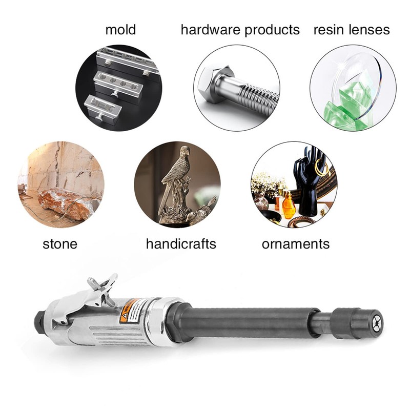 Pneumatic Extended Die Grinder 15cm Handle Length Air Angle Die