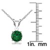 Ice Gems Sterling Silver Created Emerald 7mm Round Solitaire Necklace
