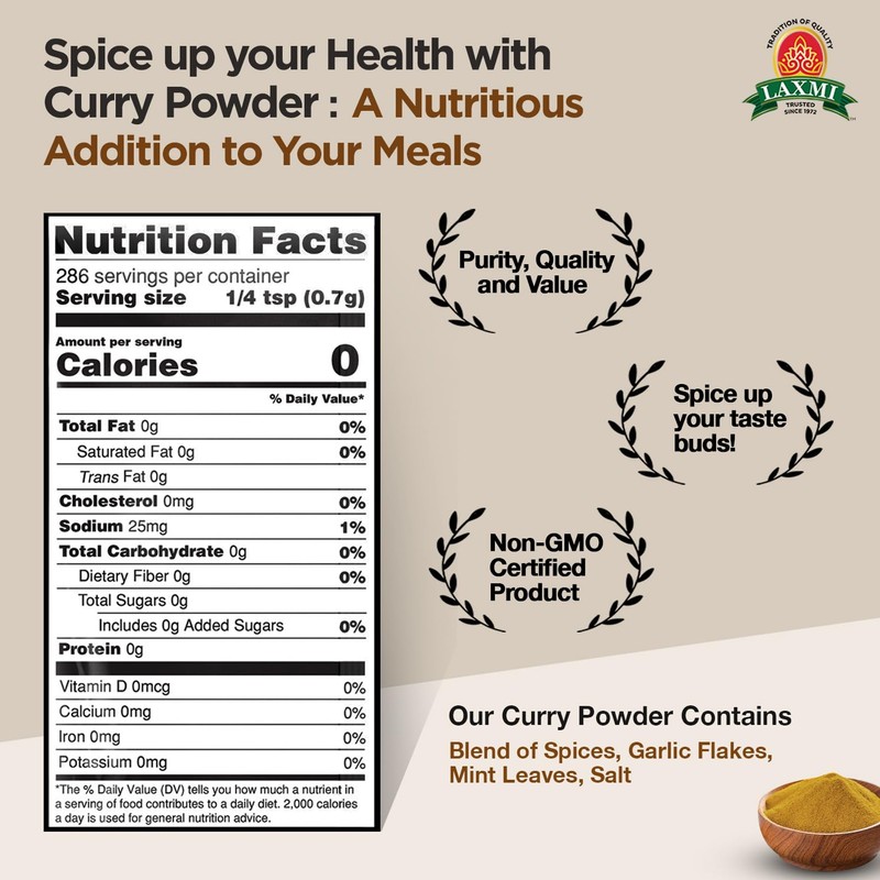 Laxmi Curry Powder 200gm (7oz) | Curry powder seasoning with