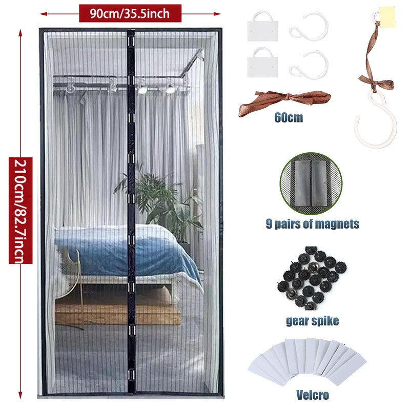 DKDDSSS Magnetic Fly Screen Door, Heavy Duty Bug Mesh Curtain,
