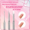 2-in-1 Cuticle Sticks, Stainless Steel Cuticle Pusher Tool with 10