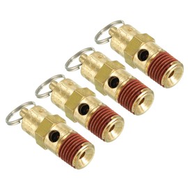PATIKIL 1/4" Male NPT Safety Valve, 4 Pack Air Pressure Release Valve for Air Compressor, 150PSI Set Pressure