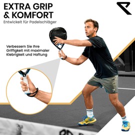 RYZE Padel Grip Tape, White - Extra Comfort and Grip - Non-Slip Padel Racket Grip - Ultra Sweat-Absorbing - Anti-Vibration Padel Grip - Designed for Padel & Tennis Rackets - Pack of 3