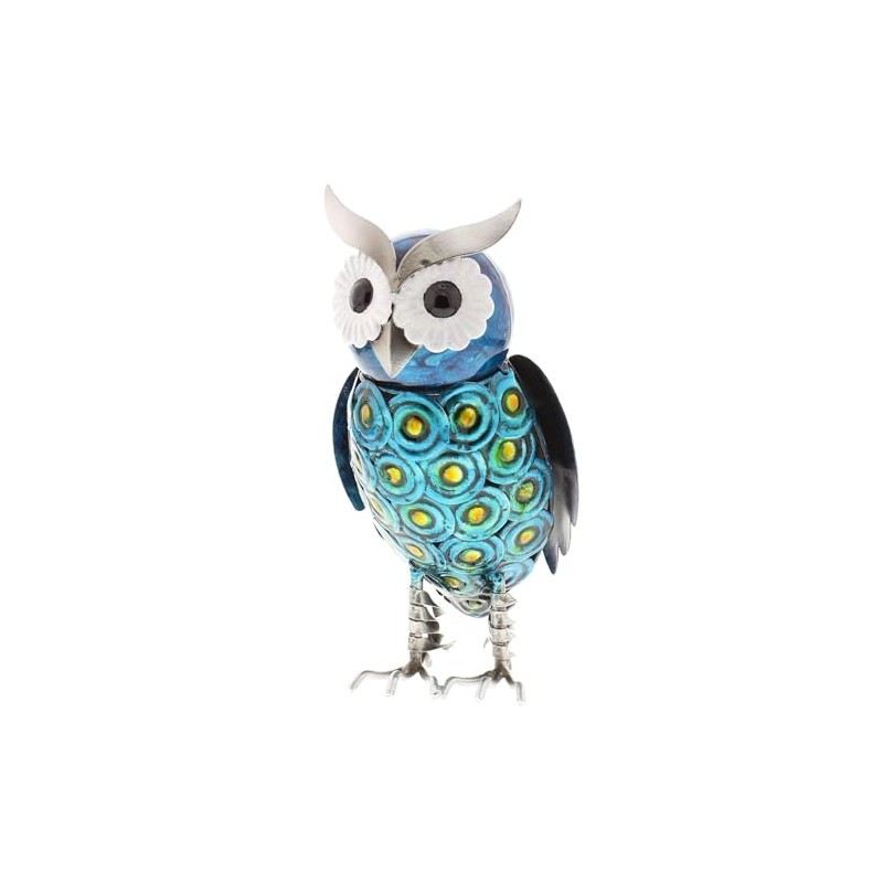 Hand Painted Owl Ornament Metal H20cm x W11cm x D12cm
