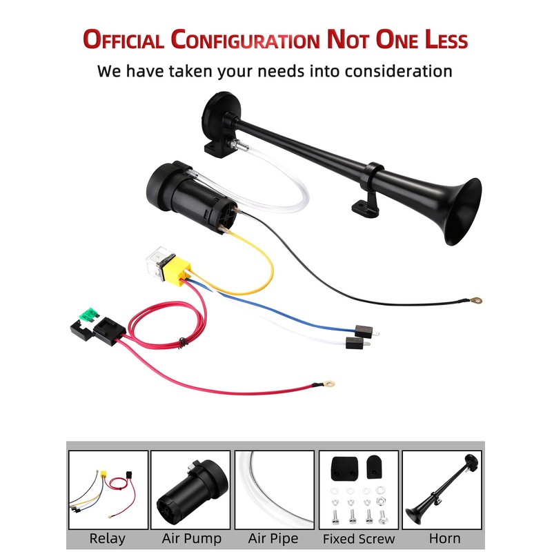 HK 12V 150db Air Train Horn Kit with Compressor Single