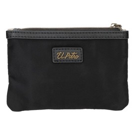 El Potro Lana Wool Toiletry Bag, Black, 17 x 9 x 2 cm, Polyester and PU, Black/White, Purse Toiletry Bag