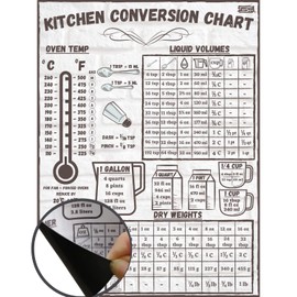 Kitchen Conversion Chart Magnet 6x8 inch - Measuring Weight, Liquid, Temperature Tool for Cooking and Baking - Imperial & Metric Conversion Guide Cooking Measurements wonderful design