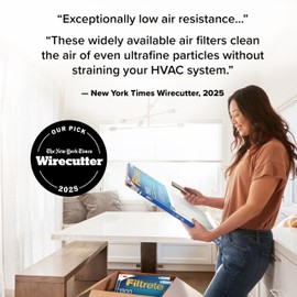 Filtrete 24x24x1 AC Furnace Air Filter, MERV 13, MPR 1900, Premium Allergen, Bacteria & Virus Filter, 3-Month Pleated 1-Inch Electrostatic Air Cleaning Filter, 2-Pack (Actual Size 23.81x23.81x0.78 in)