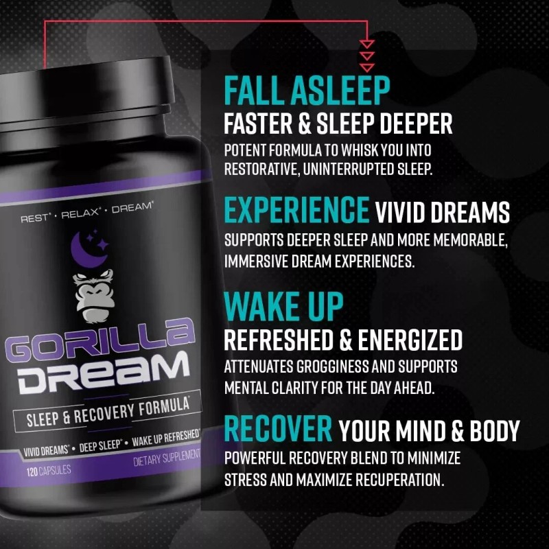 Gorilla Dream Deep REM Sleep & Recovery Formula 120 Capsules