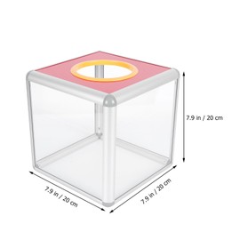 Cabilock Comment Box Clear Suggestion Box with Aluminium Frame Transparent Fundraising Lottery Box Prank Lucky Drawing Box Annual Meeting Game Prop 20 x 20 cm Donation Box
