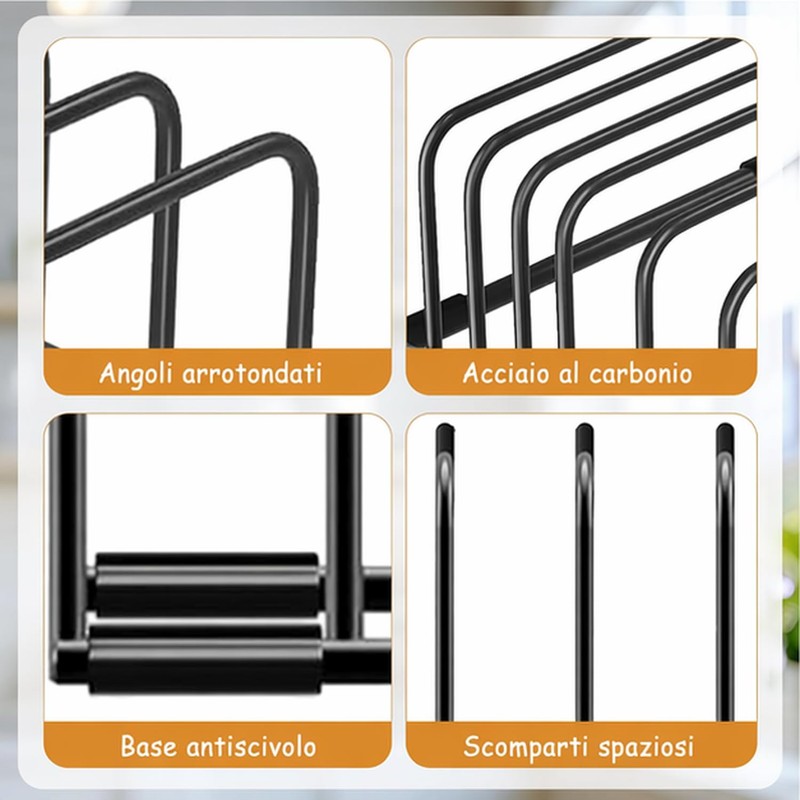 Dexpally 2 Pezzi Porta Taglieri Da Cucina in Metallo, Supporto