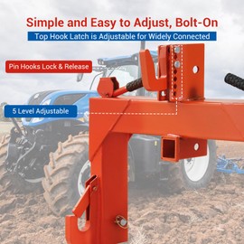 3 Point Quick Hitch,3000 LBS Lifting Capacity, Adaption to Category 1 Tractors and Category 1 & 2 Attachments,2-Inch Receiver Hitch & 5-Level Adjustable Bolt