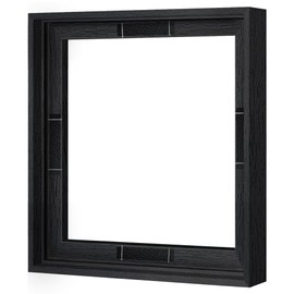 Abtgt 12x12 Canvas Floating Frame with 0.9" Deep, Black Floater Frame for Canvas Paintings with Adhesive, Vertical or Horizontal Wall Art frame for Prints Oil Painting Diamond Decor, 1 Pack.