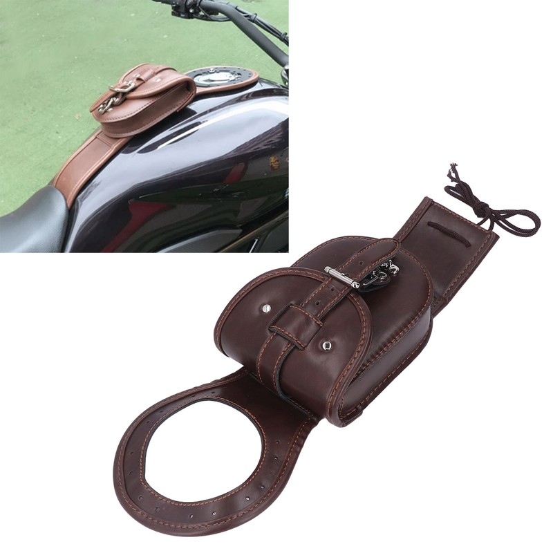 Motorcycle Tank Bag Artificial Leather Waterproof Brown Replacement for Benelli