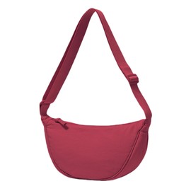 GlamollaMisse Crescent Shaped Mini Shoulder Crossbody Bag, Shoulder Bag, Handbag, Soft, Lightweight, Nylon, Unisex, Smartphone Pouch, Zipper, Adjustable Shoulder Strap, 2 Inner Pockets, Lightweight