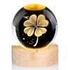 DUQGUHO Four Leaf Clover Crystal Ball 3D Globe Figurine 2.4inch