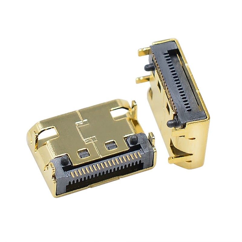 Teansic 10Pcs Mini HDMI Female Gold Plated 19 Pin Repair
