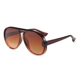 Freckles Mark Retro Aviator Sunglasses for Women Men Trendy Vintage Fashion Glasses De Sol Para Mujer (Brown)