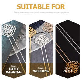 PACKOVE 4Pcs Vintage U Shaped Hair Pins Elegant Chinese Style Hair Sticks for Long Hair Bun Holders for Traditional Dress Daily Use