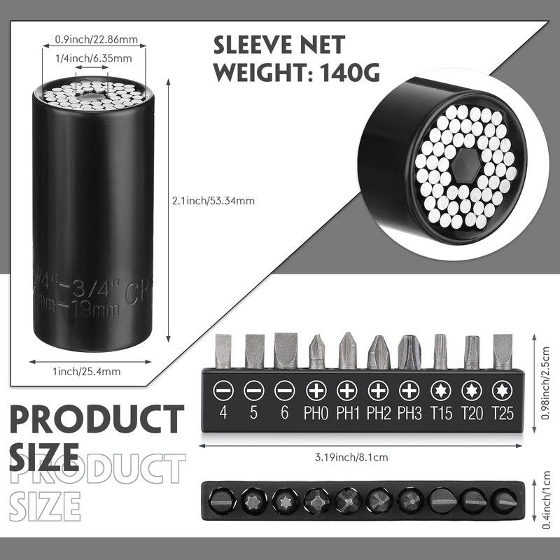 32 Pieces Flexible Drill Bit Extension Set Including 105° Right