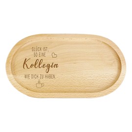 Colleague Gift, Oval Wooden Tray, Gifts Work Colleague, Farewell Gift for Colleague, Job Change, Birthday Gift for Colleague, Thank You Gift Idea, Small Tea Tray for Coffee