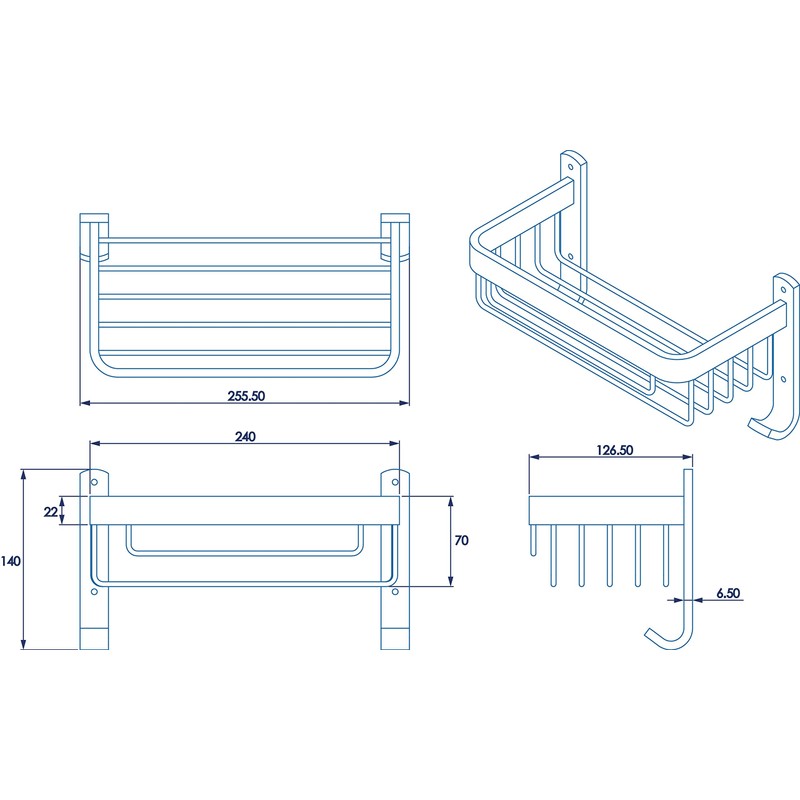 Croydex Aluminium Basket Large Silver