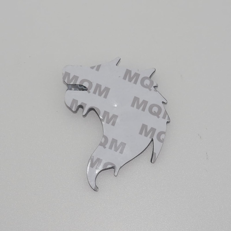 Pair Wolf Head Emblem 3D Metal Sport Badge Door Trunk