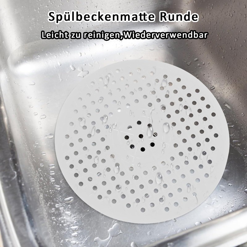 Sink Liner, Pack of 2 Round Sink Liners, White Rubber
