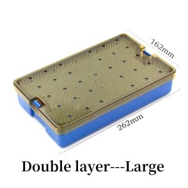 Double-layer Large Autoclavable Sterilization Case Tray Disinfection Box USSTOCK