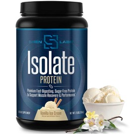 Siren Labs Isolate Premium Whey Protein Powder Keto Isolate and Hydrolysate with Amino Acids Including Glutamine for Lean Muscle Growth and Recovery - Vanilla Ice Cream (30 Servings)