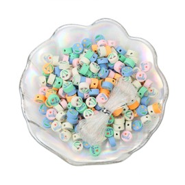100pcs I Love Mom Flower Polymer Spacer Beads, Mixed Clay Beads for DIY Jewelry Making, Bracelet Necklace Hair Clip Accessories (I Love Mom)