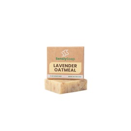 Lavender Oatmeal Scented Bar Soap - Rolled Oats & Goat Milk - USA Made with Lavender Essential Oil & Sustainable Ingredients - Handmade, Moisturizing, Great for All Skin Types - Cruelty Free - 5 oz
