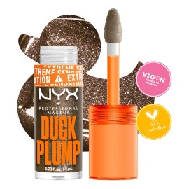 NYX Professional Makeup Duck Plump Gloss Voluminizador Brillo Labial Para Volumen Extremo al Instante, Pigmentación Intensa y Larga Duración, Tono Bronce