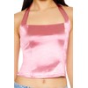 Forever 21 Women's Satin Halter Crop Top Pink