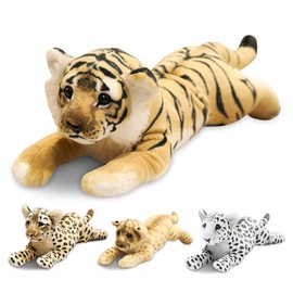 VYUSIT Tiger Stuffed Animal Large Stuffed Tiger Plush Jungle Stuffed Animal Soft Baby Plush Tiger Stuffy Simulation Cute Plushie Toys Birthday Gifts for Kids Boys 16"