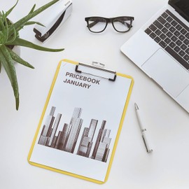 Leitz 39710016 A4 Clipboard, Rigid Plastic, Wow Range, Yellow