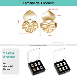 HGGWZWIF 6 Pares de Elevadores de Aretes Ajustables, Alzadores de Pendientes, Ajustable para Pendientes Pesados, No Pierde el Color, Lóbulos de Oreja, Seguros para Levantar el Lóbulo de la Oreja